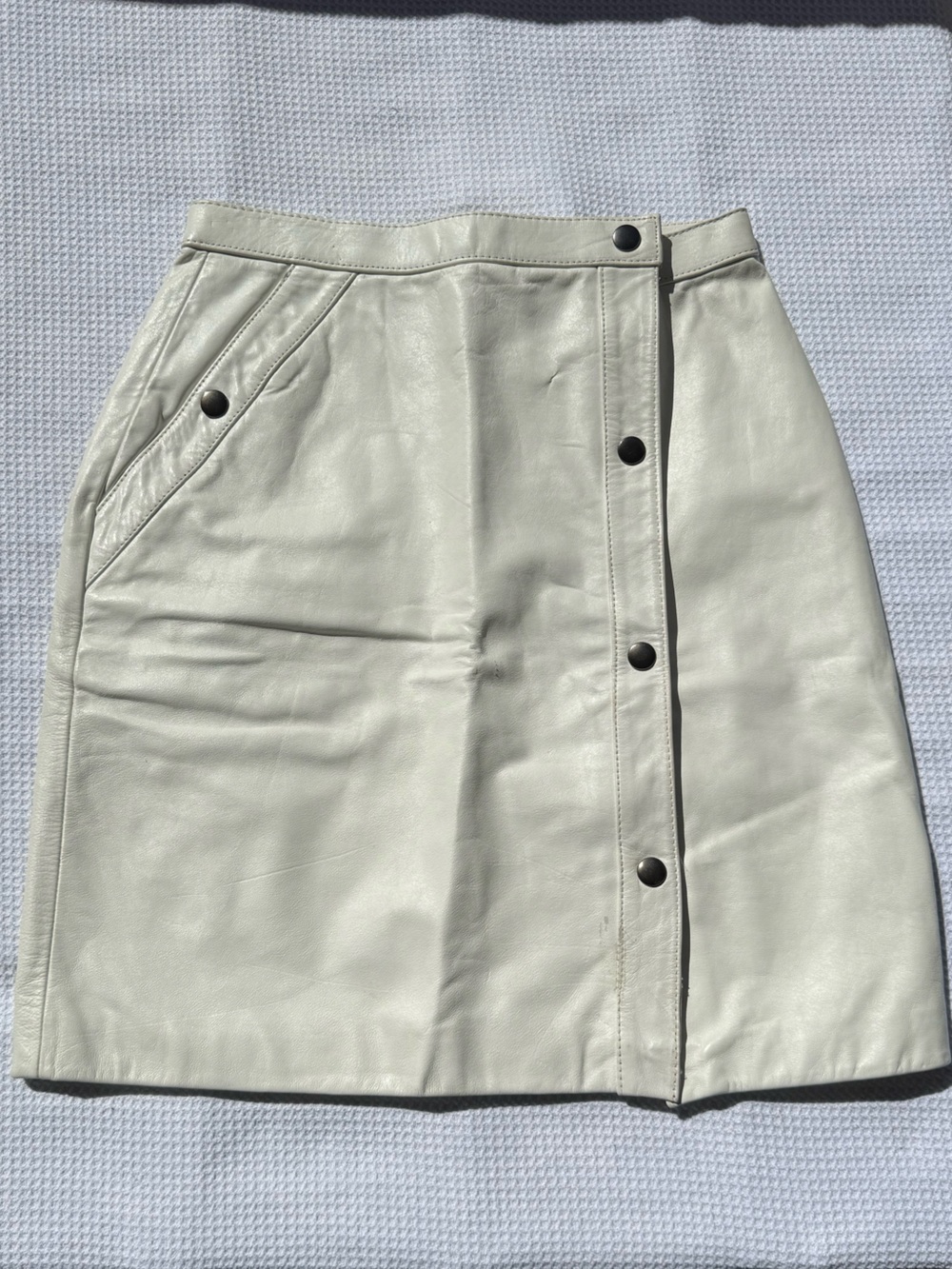 Vintage Casablanca genuine leather asymmetrical button down skirt